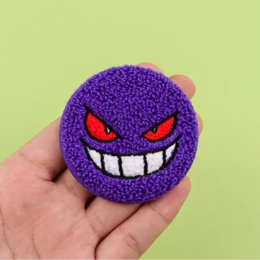 3/$33 Pokemon Character Gengar Fuzzy Texture Embroidered Button Pin Brooch